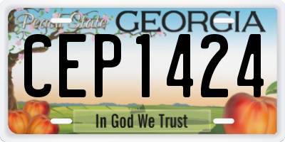 GA license plate CEP1424