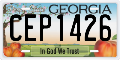 GA license plate CEP1426