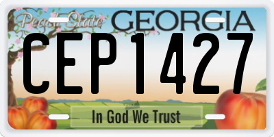 GA license plate CEP1427