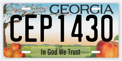 GA license plate CEP1430