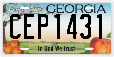 GA license plate CEP1431