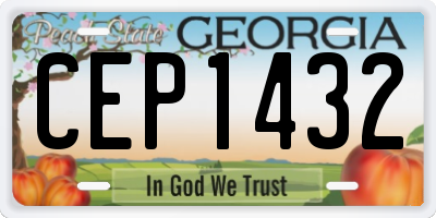 GA license plate CEP1432