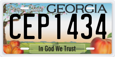 GA license plate CEP1434