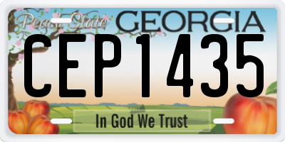 GA license plate CEP1435