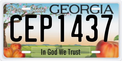 GA license plate CEP1437