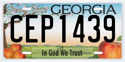 GA license plate CEP1439