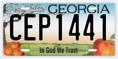 GA license plate CEP1441