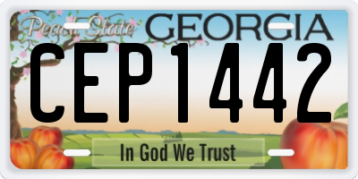 GA license plate CEP1442