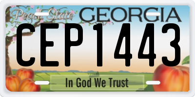 GA license plate CEP1443