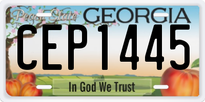 GA license plate CEP1445