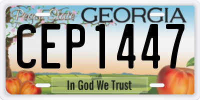 GA license plate CEP1447