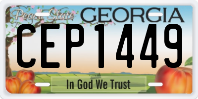 GA license plate CEP1449