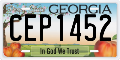 GA license plate CEP1452