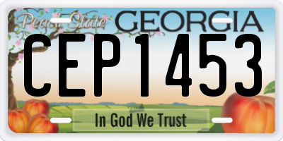 GA license plate CEP1453