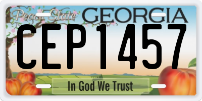 GA license plate CEP1457