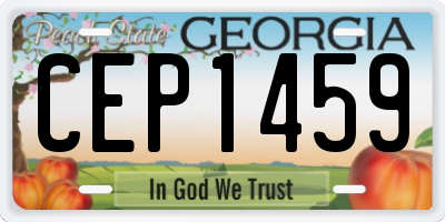GA license plate CEP1459