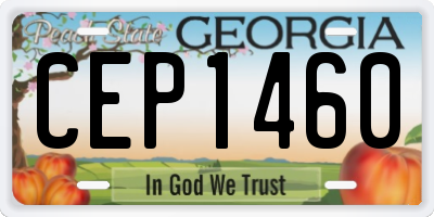 GA license plate CEP1460