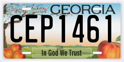 GA license plate CEP1461