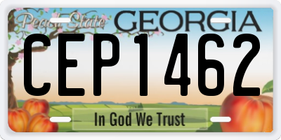 GA license plate CEP1462