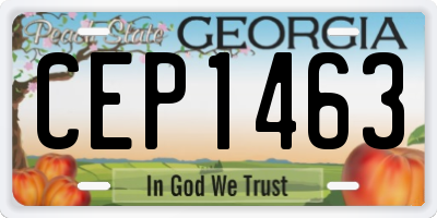 GA license plate CEP1463