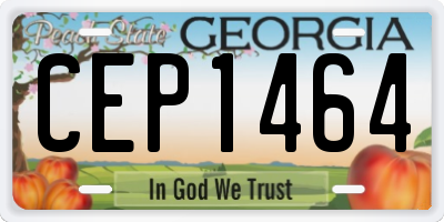 GA license plate CEP1464