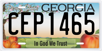 GA license plate CEP1465