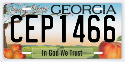 GA license plate CEP1466