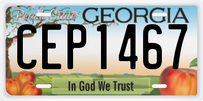 GA license plate CEP1467