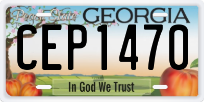 GA license plate CEP1470
