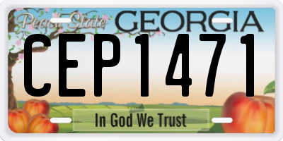 GA license plate CEP1471