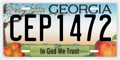 GA license plate CEP1472