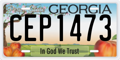 GA license plate CEP1473