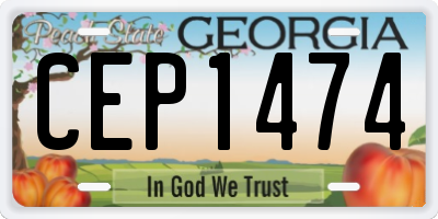 GA license plate CEP1474