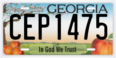 GA license plate CEP1475