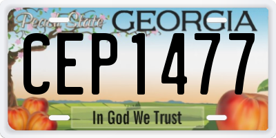 GA license plate CEP1477