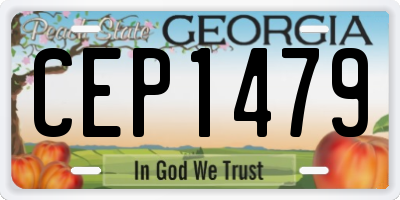 GA license plate CEP1479
