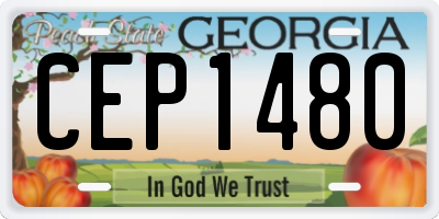 GA license plate CEP1480