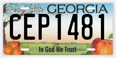 GA license plate CEP1481