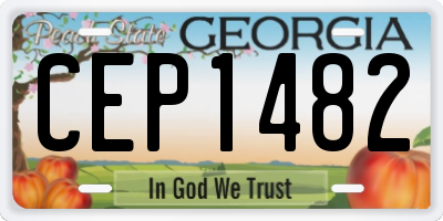 GA license plate CEP1482