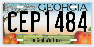 GA license plate CEP1484