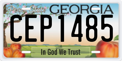 GA license plate CEP1485