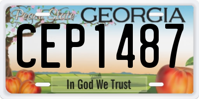 GA license plate CEP1487