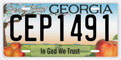 GA license plate CEP1491