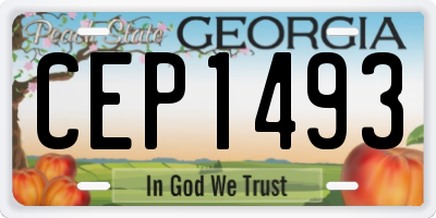 GA license plate CEP1493