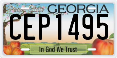GA license plate CEP1495