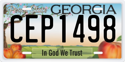 GA license plate CEP1498