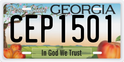 GA license plate CEP1501