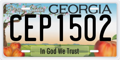GA license plate CEP1502