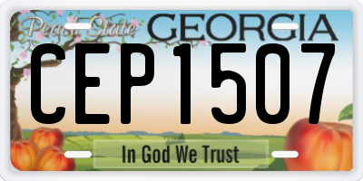 GA license plate CEP1507
