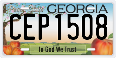 GA license plate CEP1508